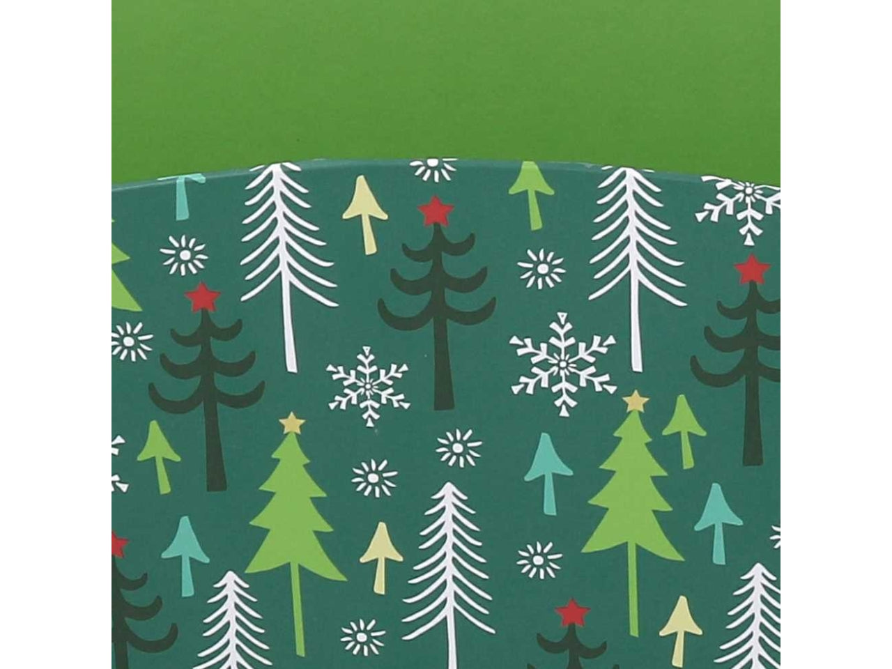 Cesta in cartone rettangolare con alberi 25,5/27x14xh15cm verde
