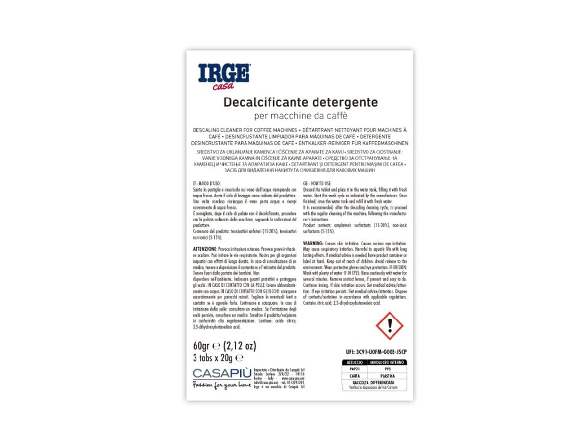 Tabs decalcificante per la pulizia macchina del caffe', in scatola da 3 tabs