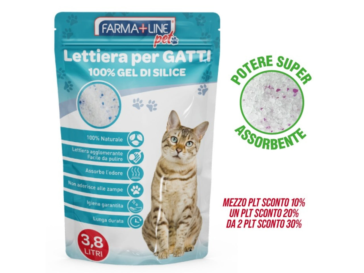 Lettiera gatti gel di silice 3,8l$