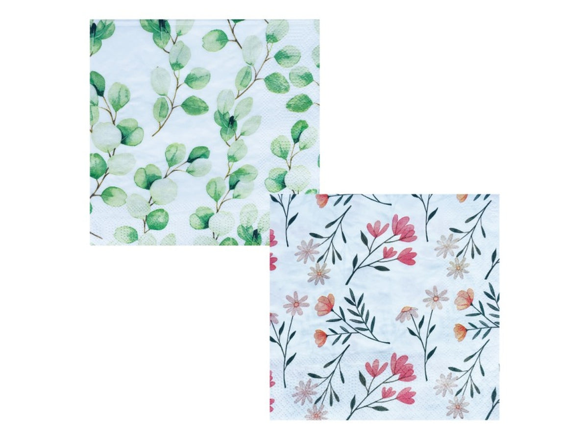 Tovaglioli 33x33 fantasia Flowers la confezione contiene 20 pezzi