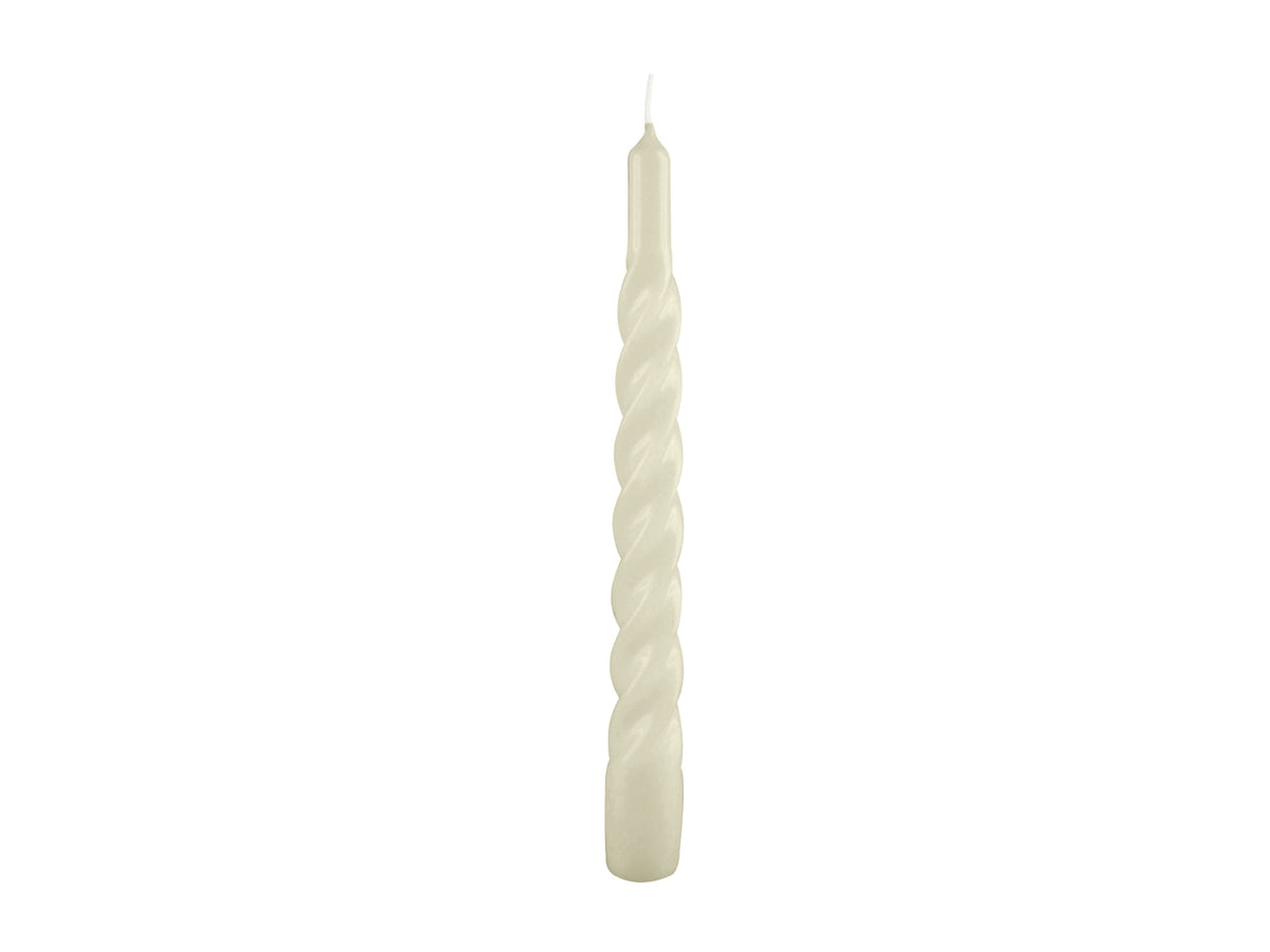 Candela home decor tortiglione laccato 21cm in confezione da 3 pezzi avorio