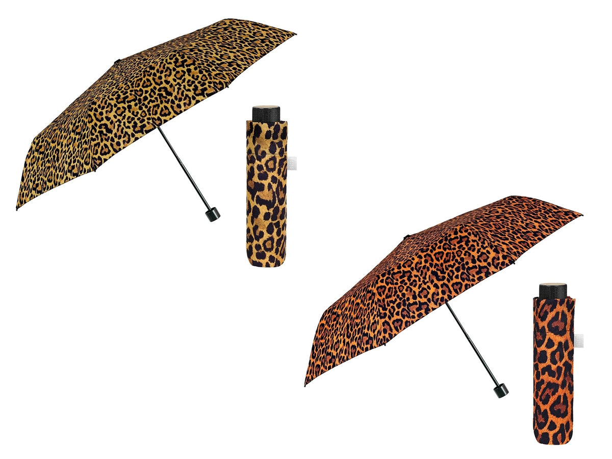 Ombrello donna mini 54cm manuale leopardo