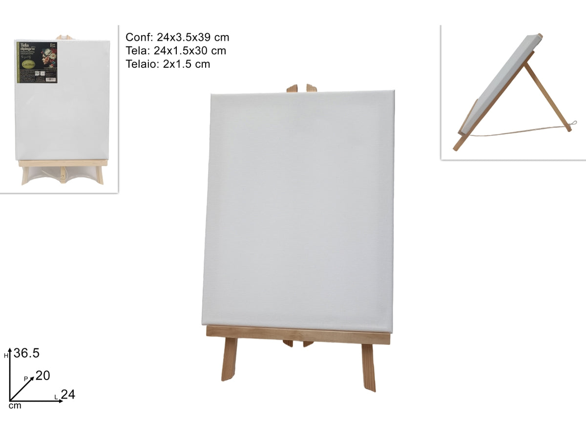 Tela 24x30cm con cavalletto in legno