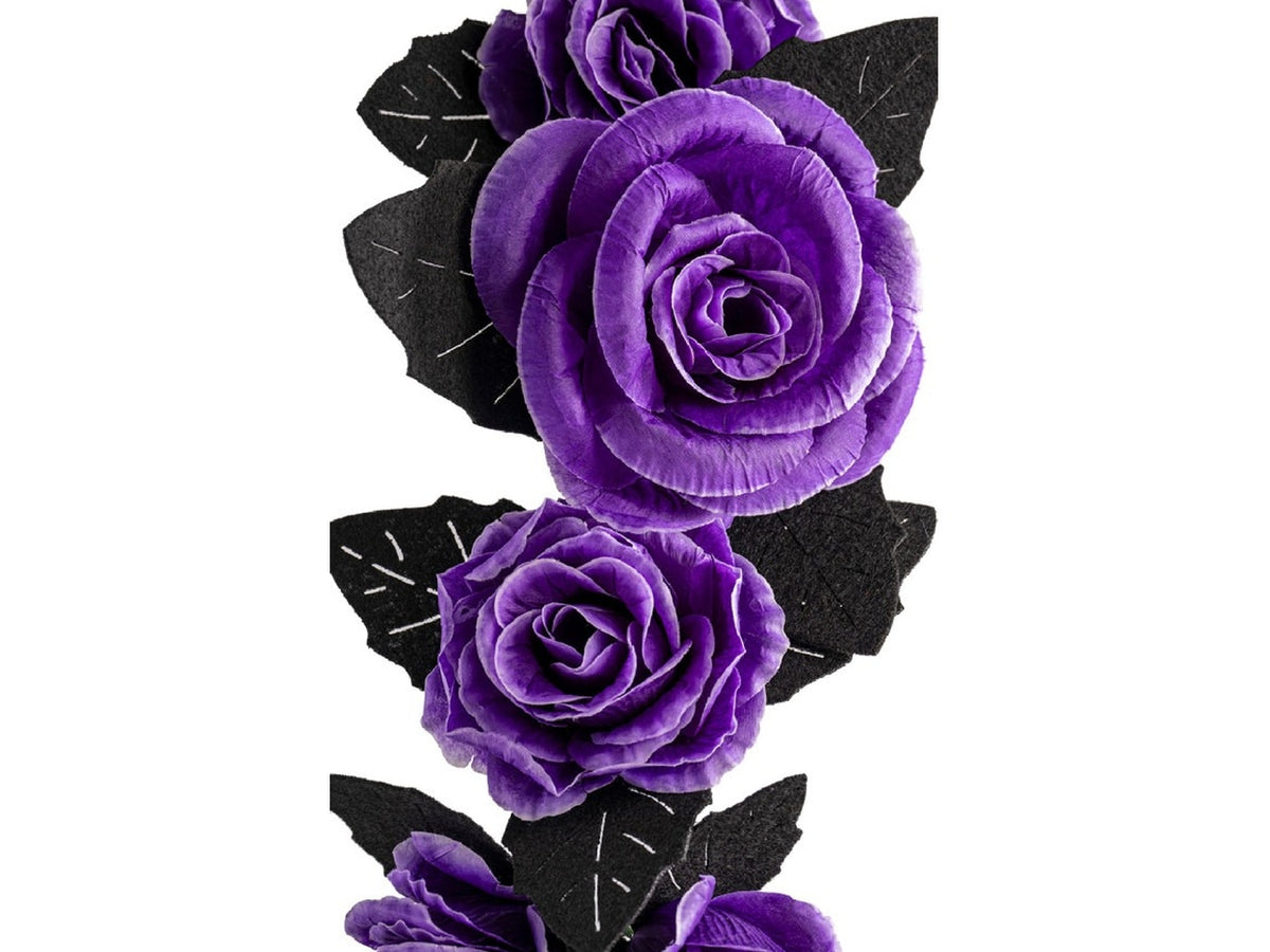 Ghirlanda floreale lusso 160cm con rose viola