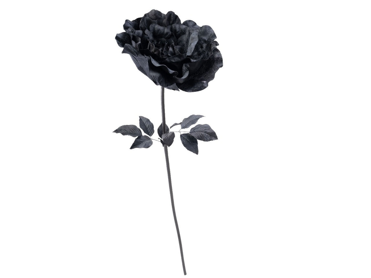 Rosa nera gigante in vellutino con stelo 150cm