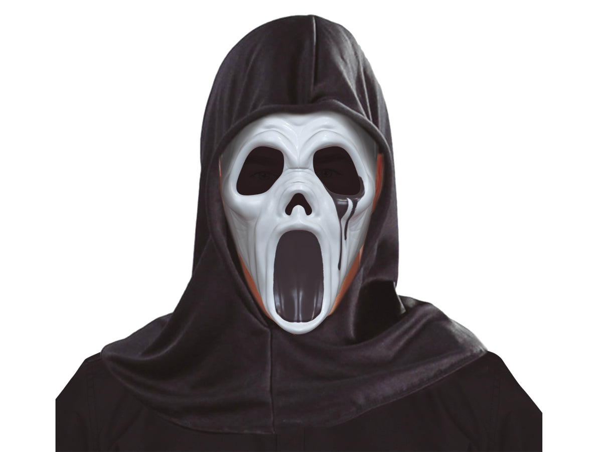 Maschera da assassino in pvc con cappuccio