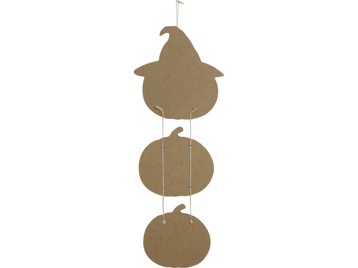Decorazione 3 zucche 64cm legno
