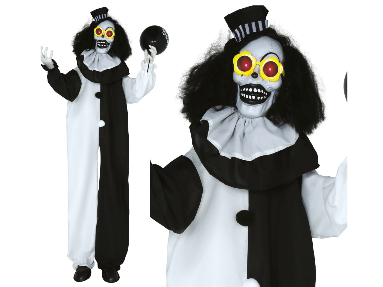Scheletro clown 170cm con luce suono movimento