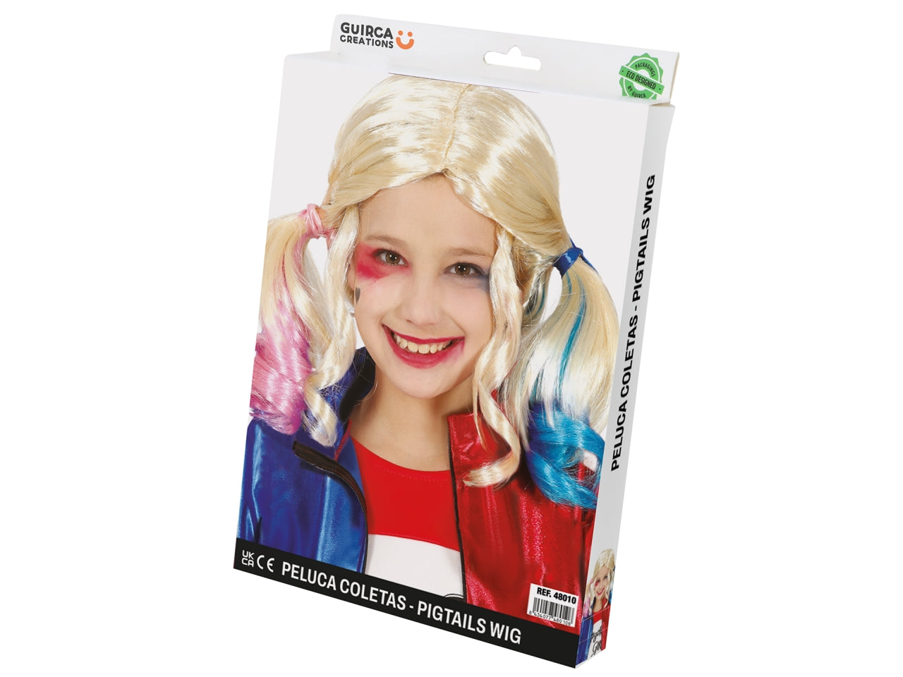 Parrucca con codini colorati per bambina