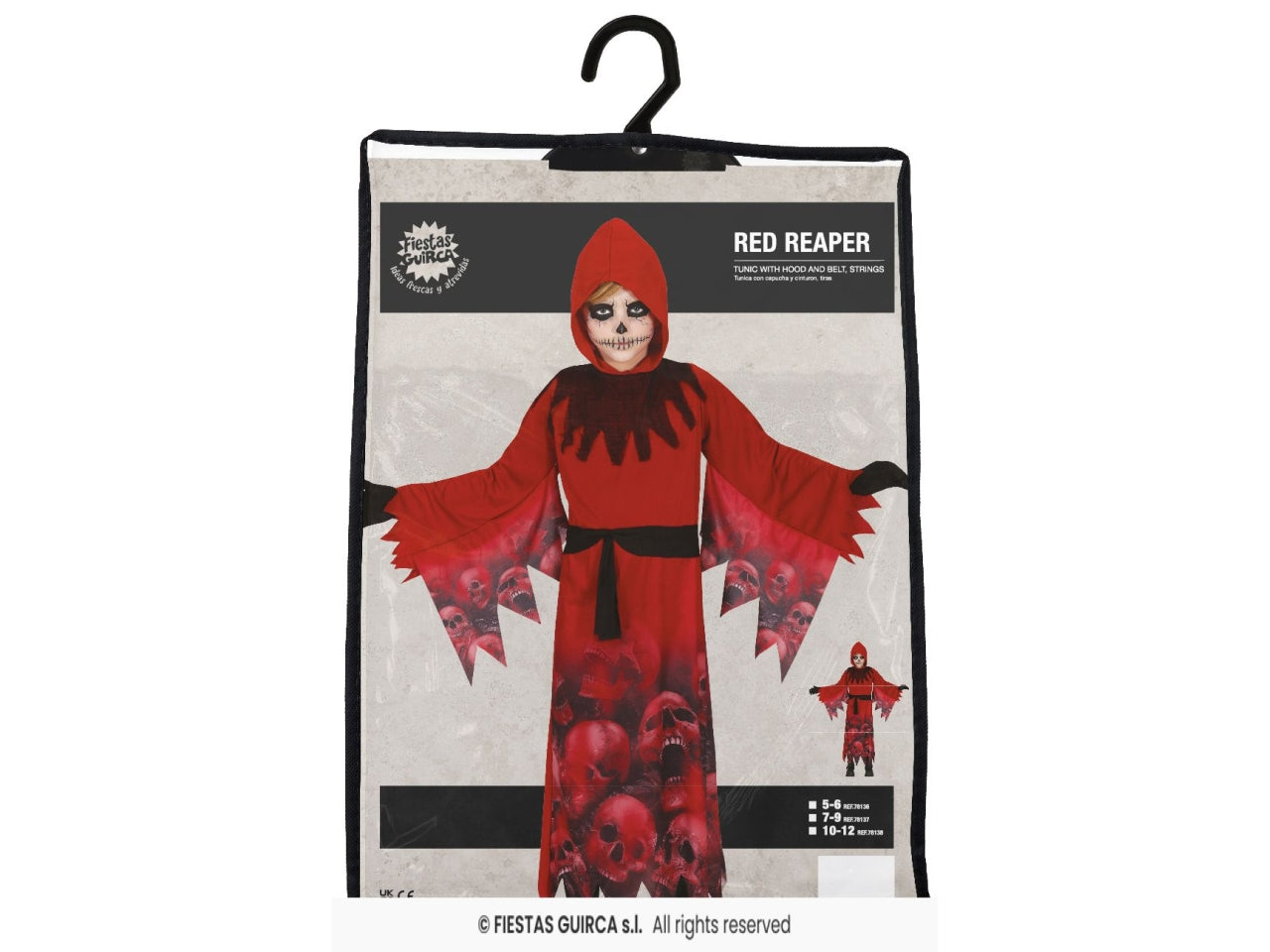 Costume red reaper 7/9 anni