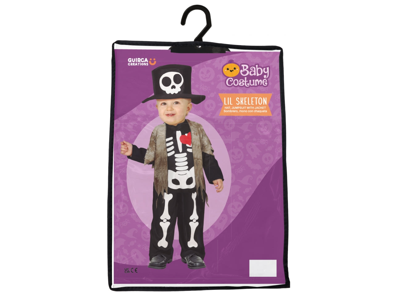 Costume scheletro con cappello 2/3anni