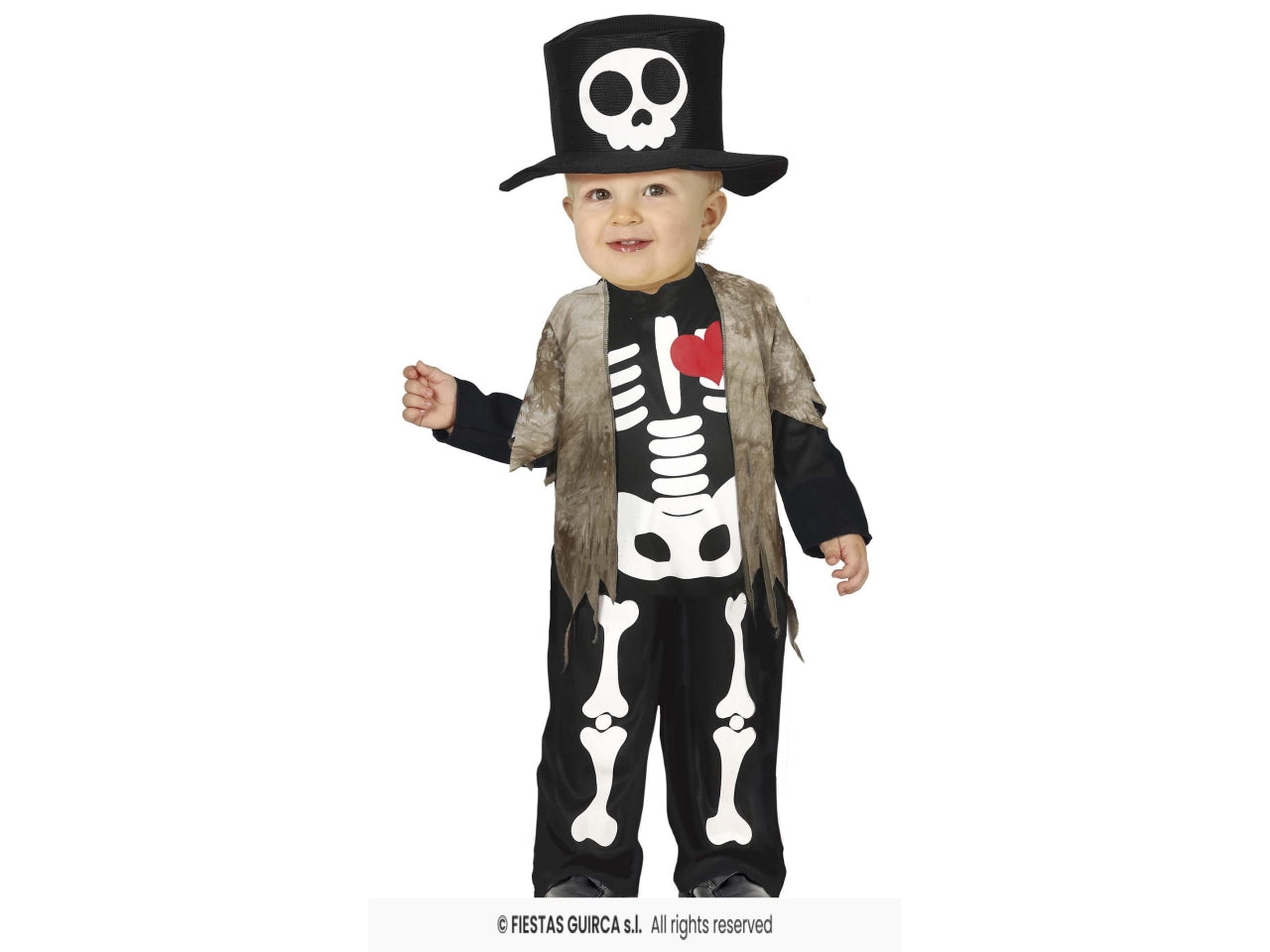 Costume scheletro con cappello 2/3anni