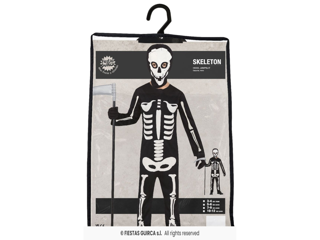 Costume scheletro 3/4anni