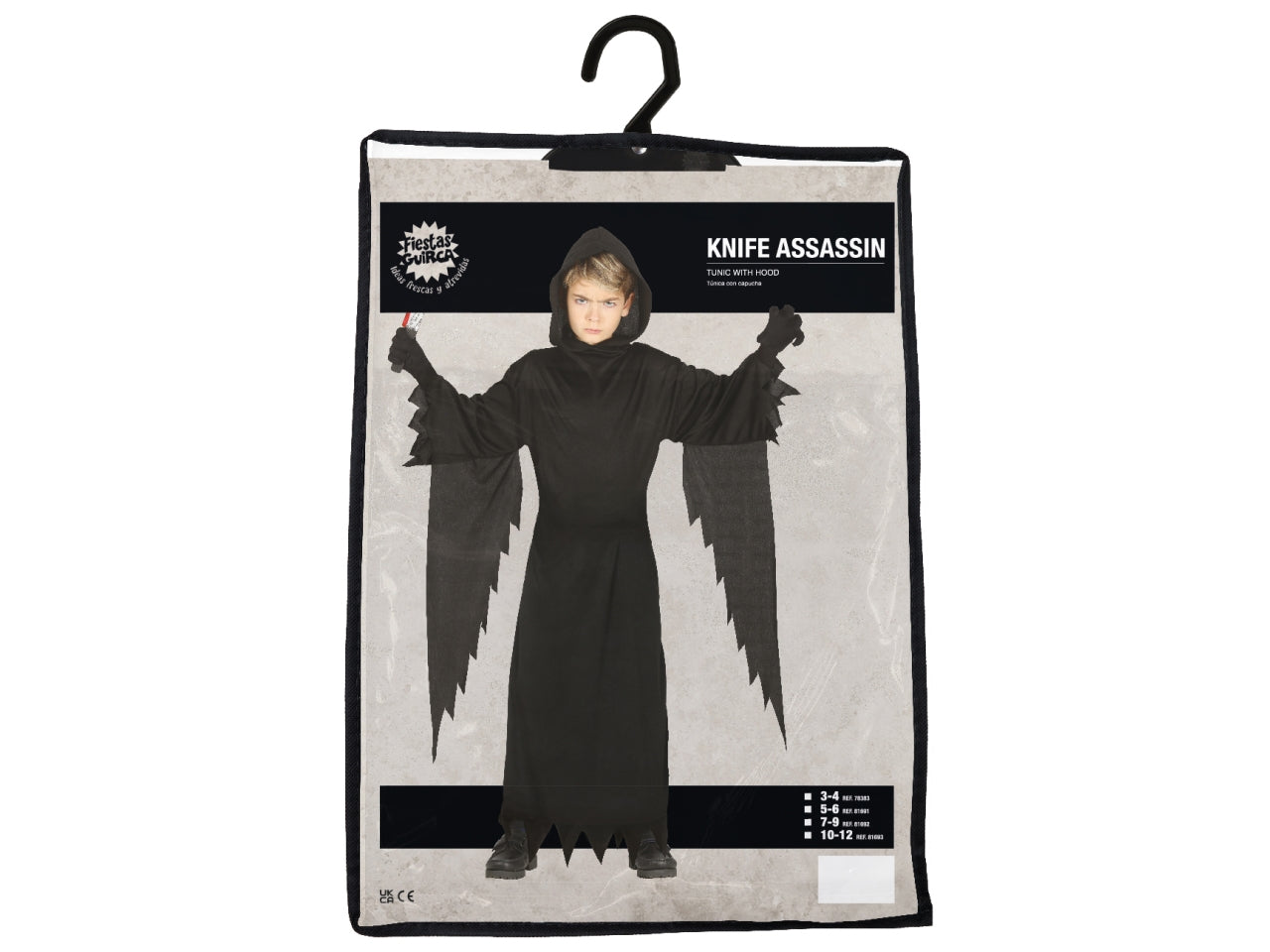 Costume assassino nero 5/6 anni