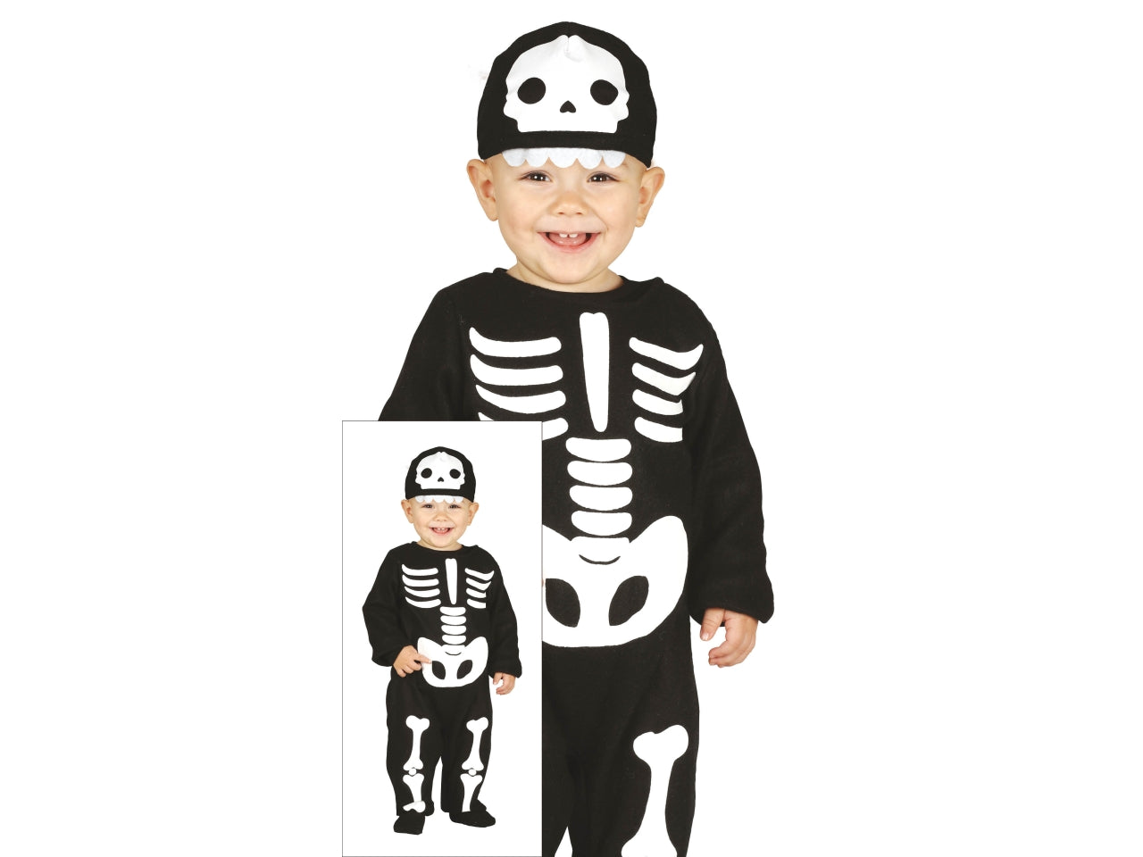 Costume baby scheletro carino 12/18 mesi