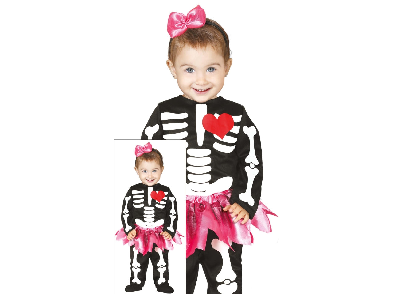 Costume baby scheletro 18/24 mesi