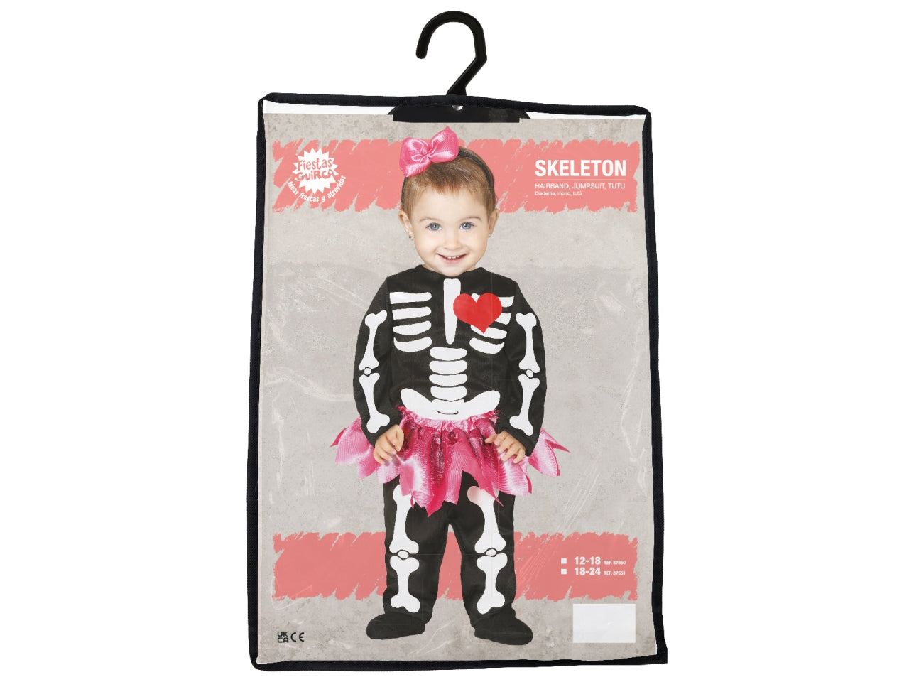 Costume baby scheletro 18/24 mesi