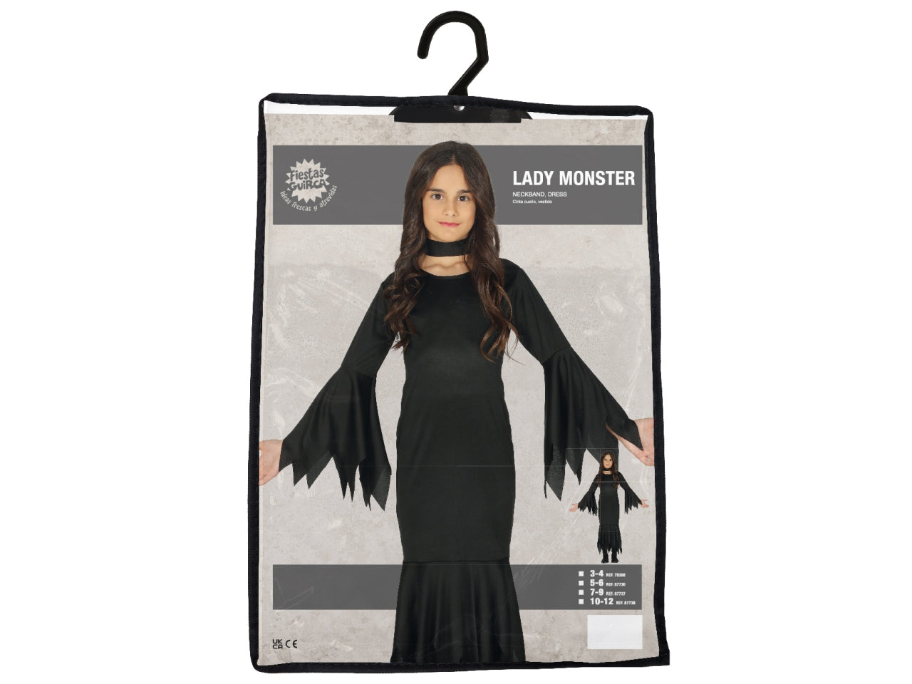 Costume lady mostro nero 7/9 anni