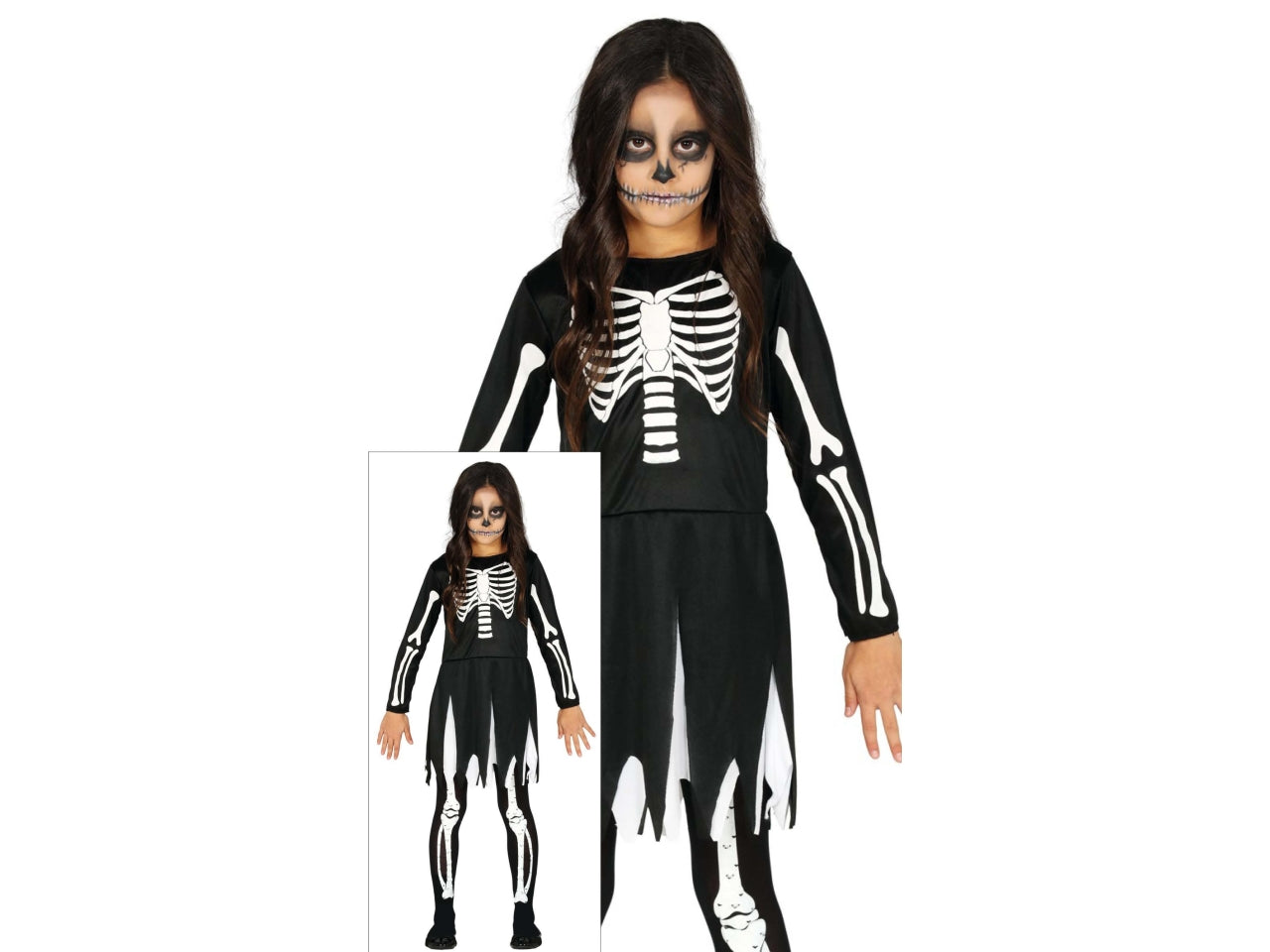 Costume scheletro bimba 5/6 anni