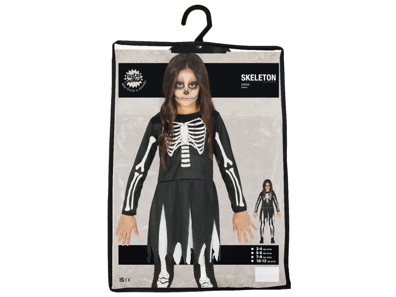 Costume scheletro bimba 10/12 anni