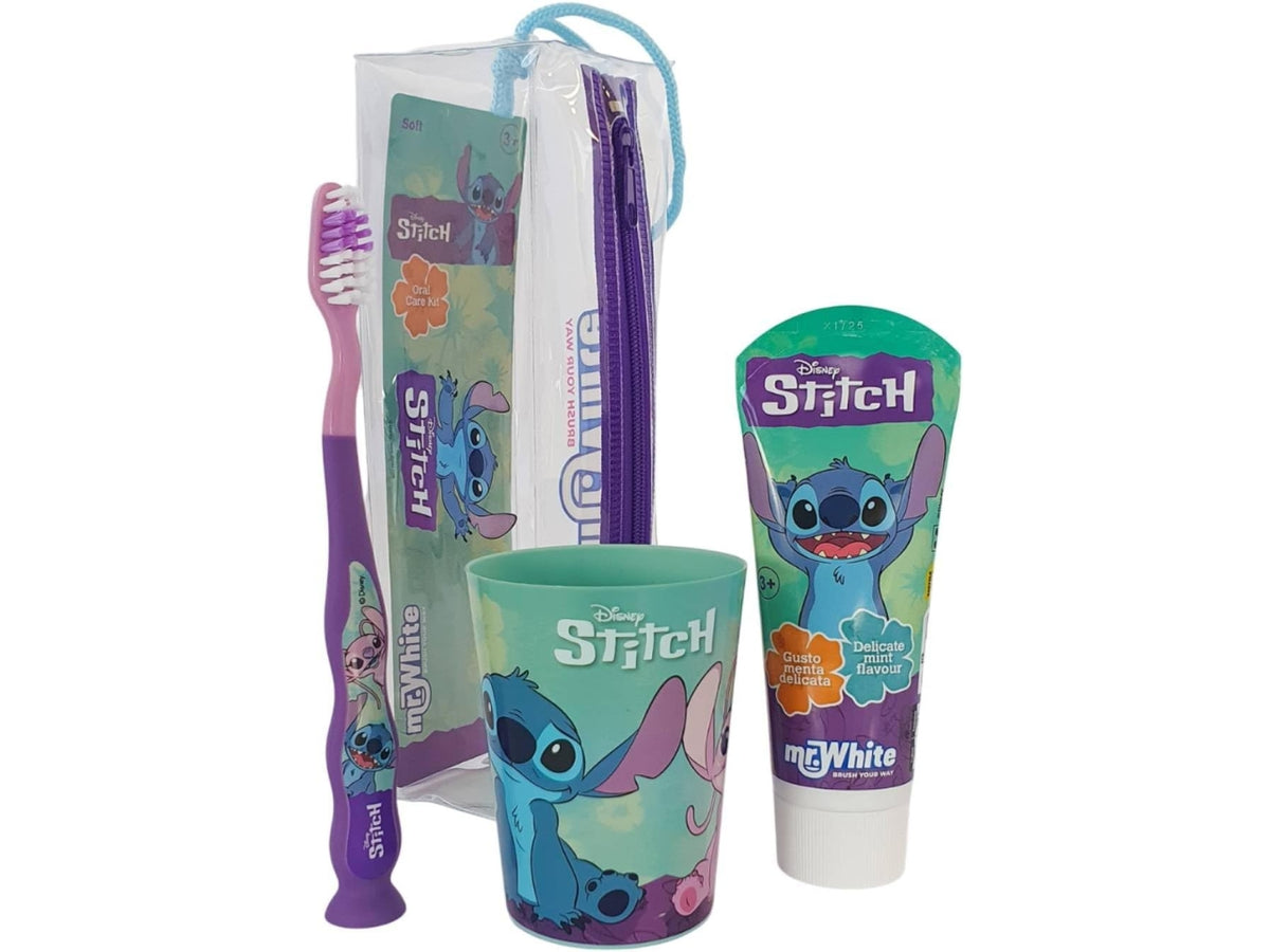 Stitch pochette bicchiere con spazzolino e dentifricio 75ml