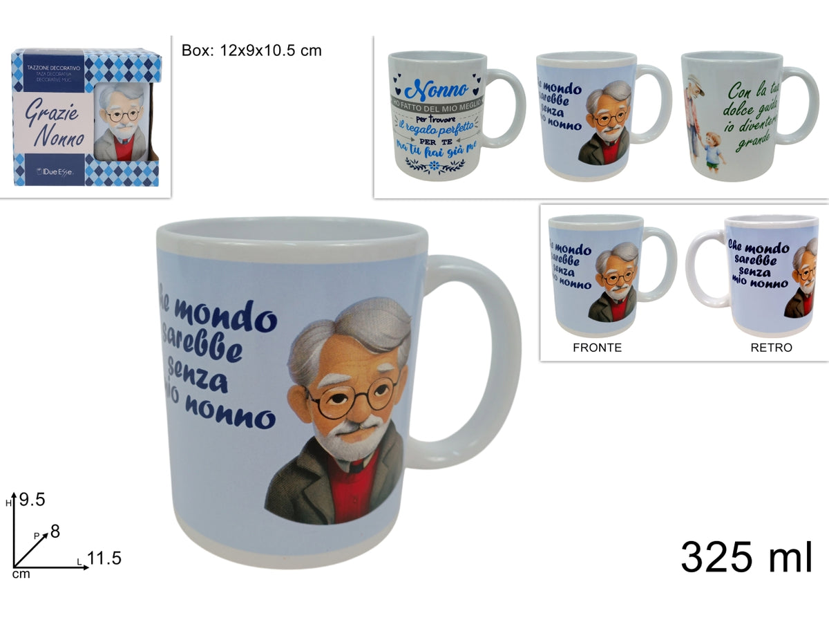 Tazzone mug 325ml disegno nonno in 3 assortimenti
