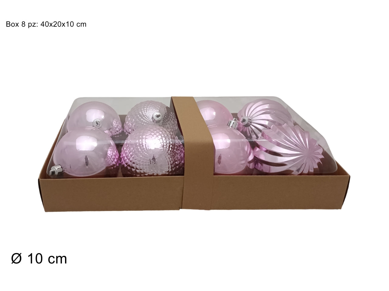 Palla 10cm in confezione da 8 pezzi  modelli assortiti rosa