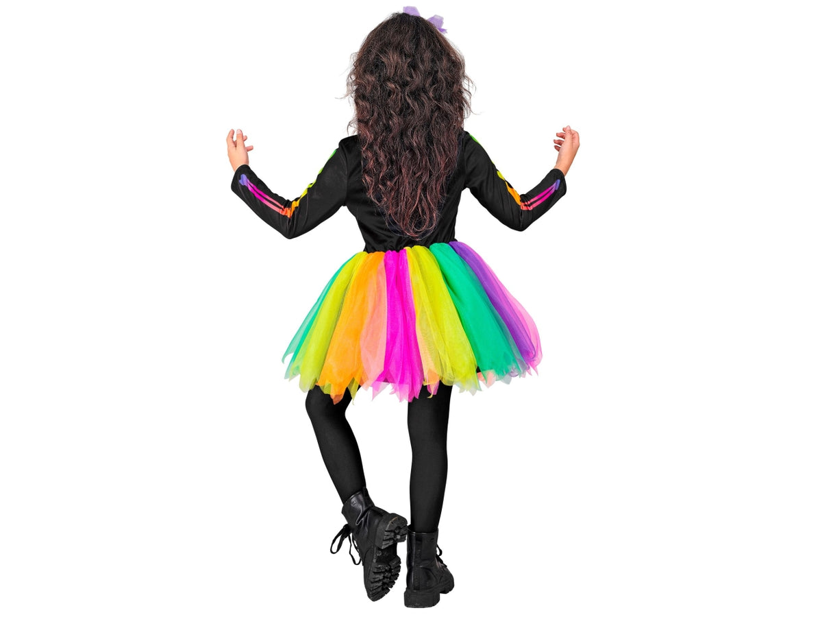 Costume scheletro 140cm 8-10anni composto da tutÃ¹ e cerchietto fiocco teschio