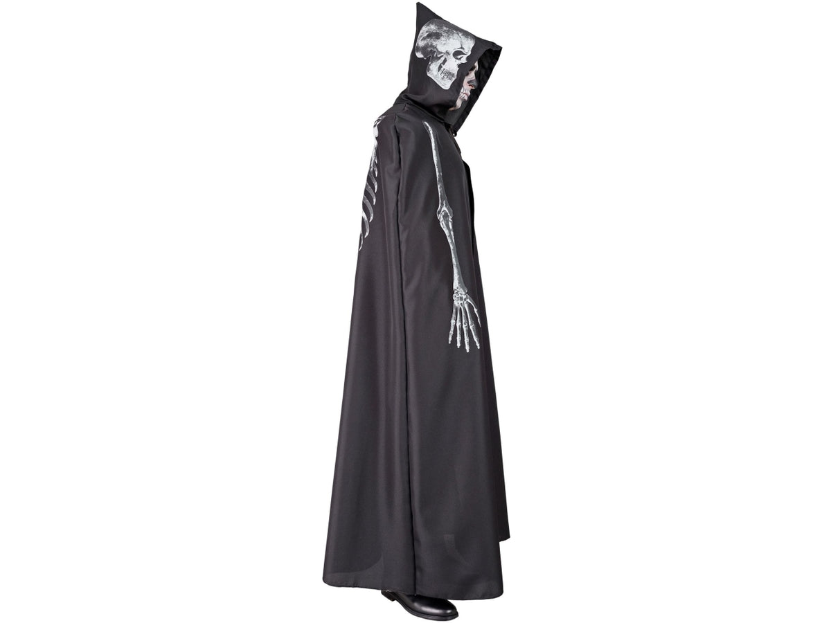Mantello con cappuccio scheletro 150cm