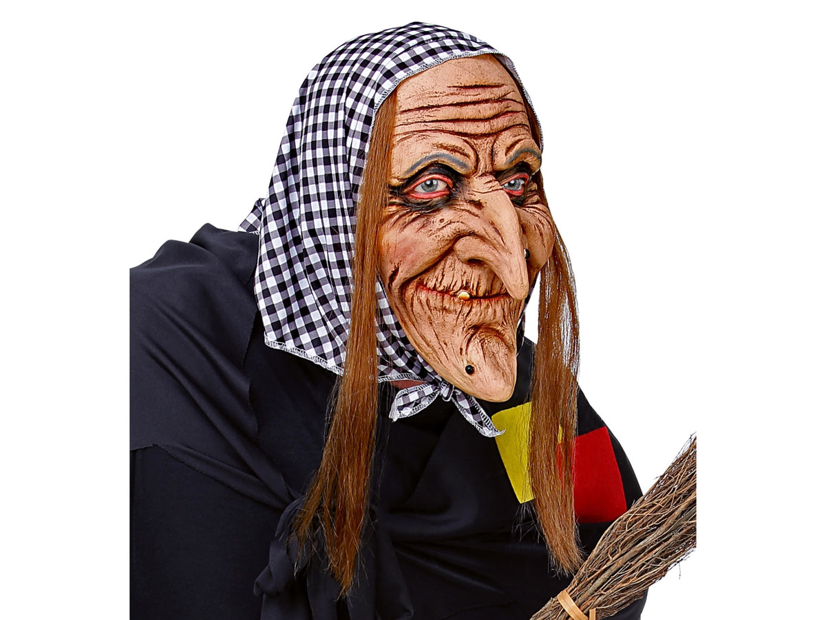 Maschera strega con capelli e foulard