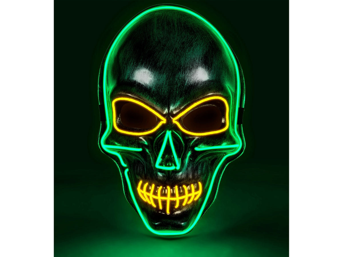 Maschera teschio argento con led colorati