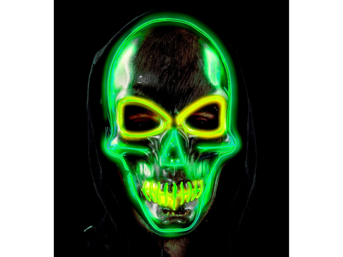 Maschera teschio argento con led colorati