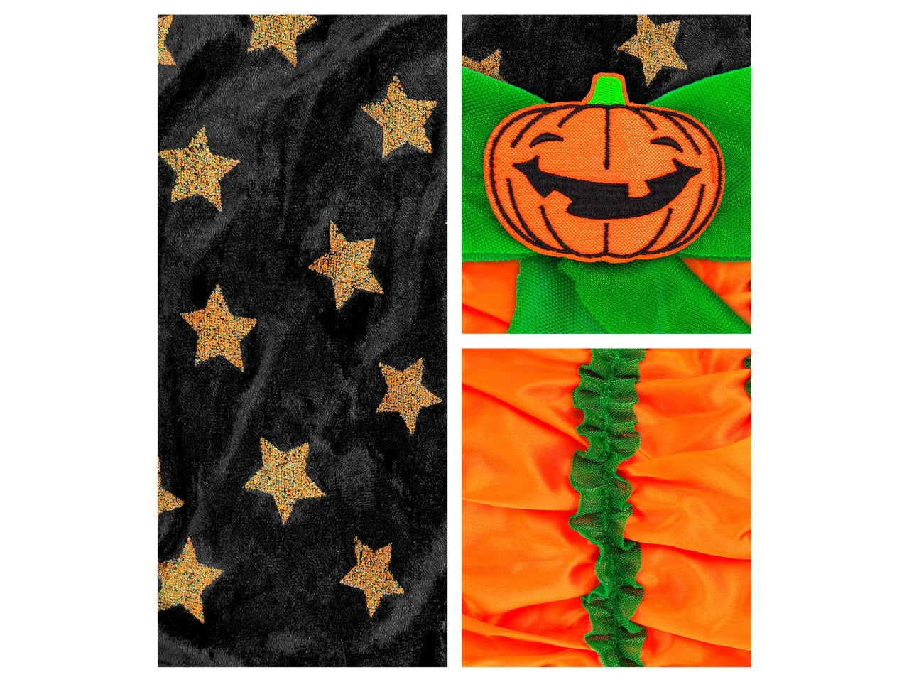 Costume strega zucca 116cm 4-5anni composto da vestito e mini cappello