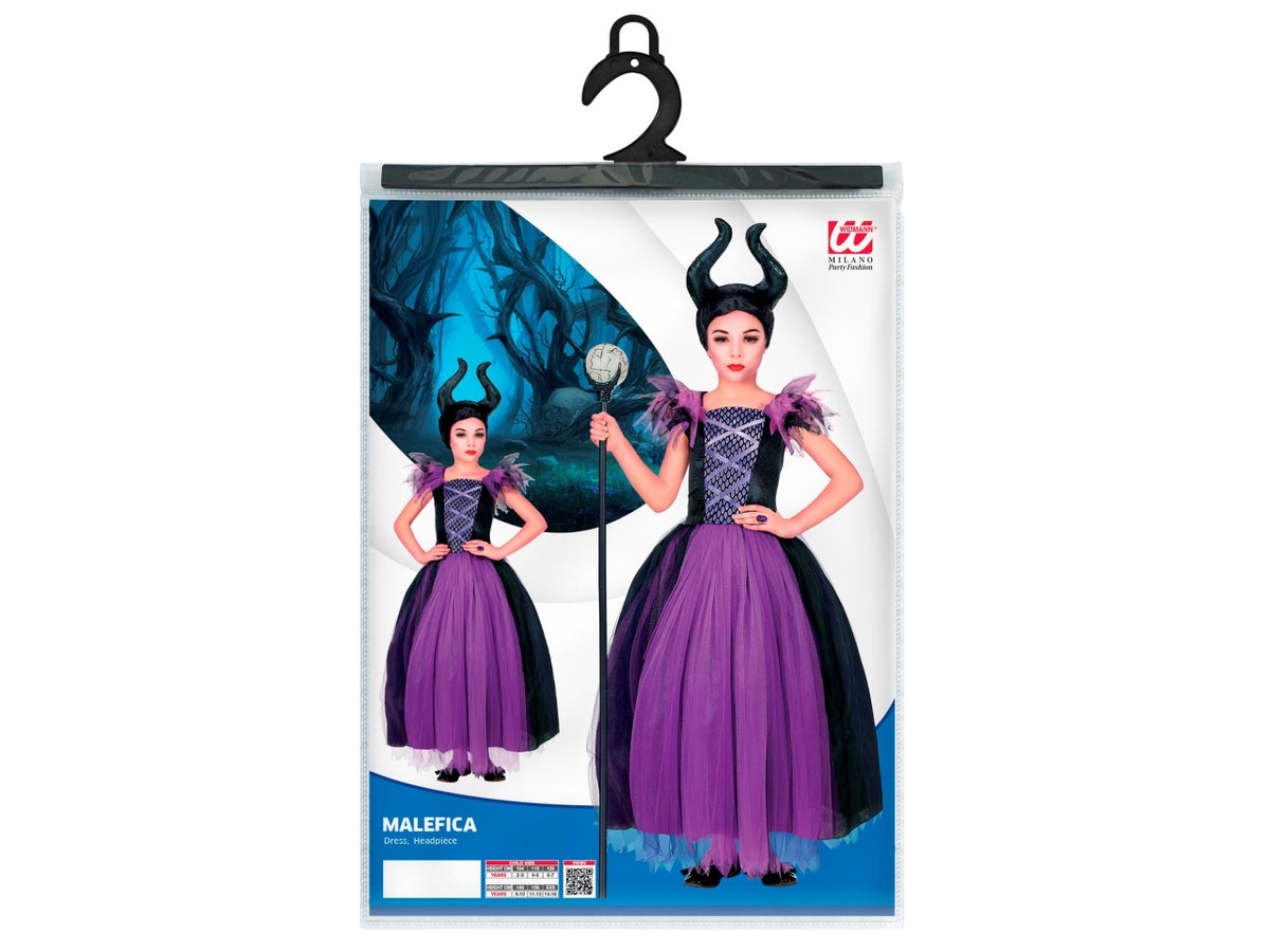 Costume malefica 158cm 11-13anni composto da vestito e copricapo
