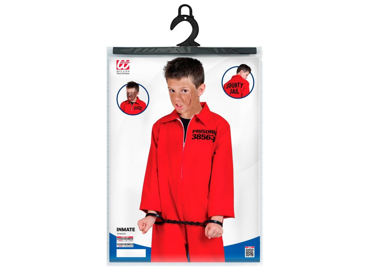 Costume carcerato 128cm 5-7anni