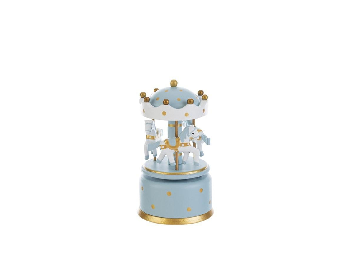 Giostrina carillon in legno 7,5xh.13cm celeste con astuccio abbinato