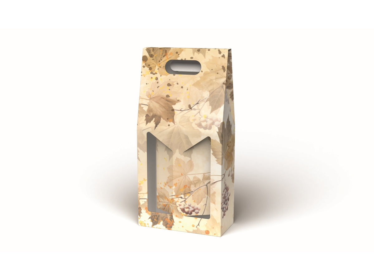 Porta bottiglia Fogliage in catone 2 posti 18x9xh.38cm