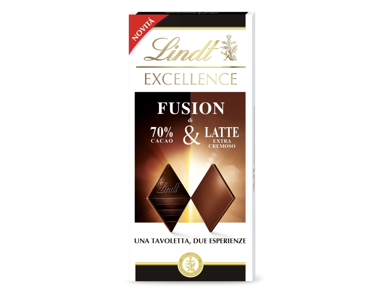 Lindt excellence fusion fondente70% e latte 100gr