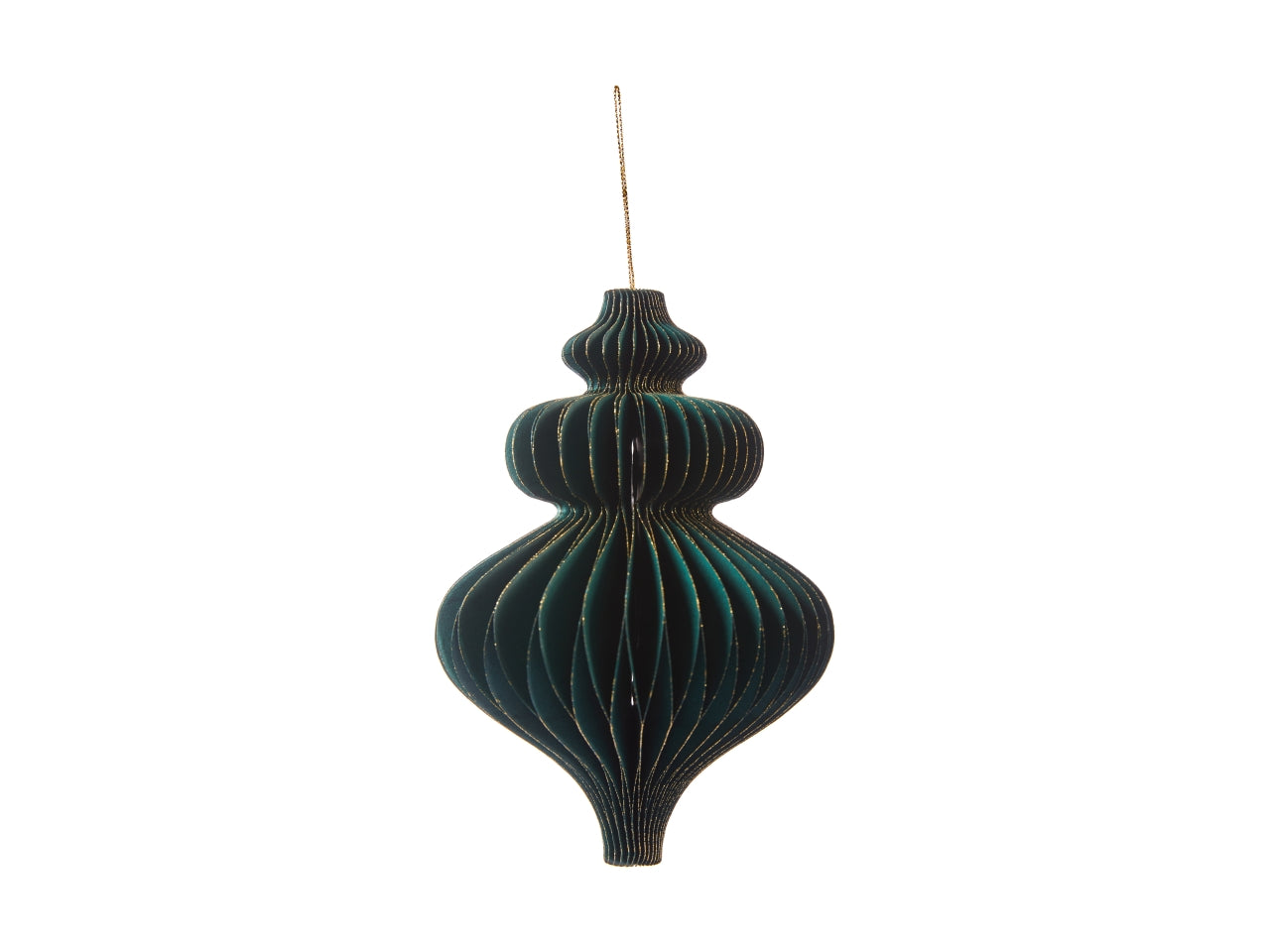 Appendino trottola in carta 20cm verde scuro