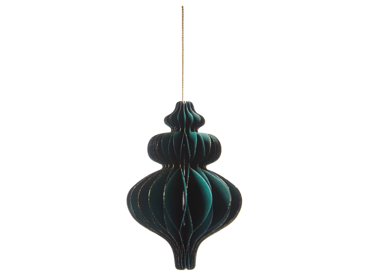 Appendino trottola in carta 15x10cm verde scuro