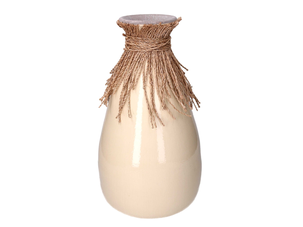 Vaso in ceramica corda crema d.25,5xh.46cm