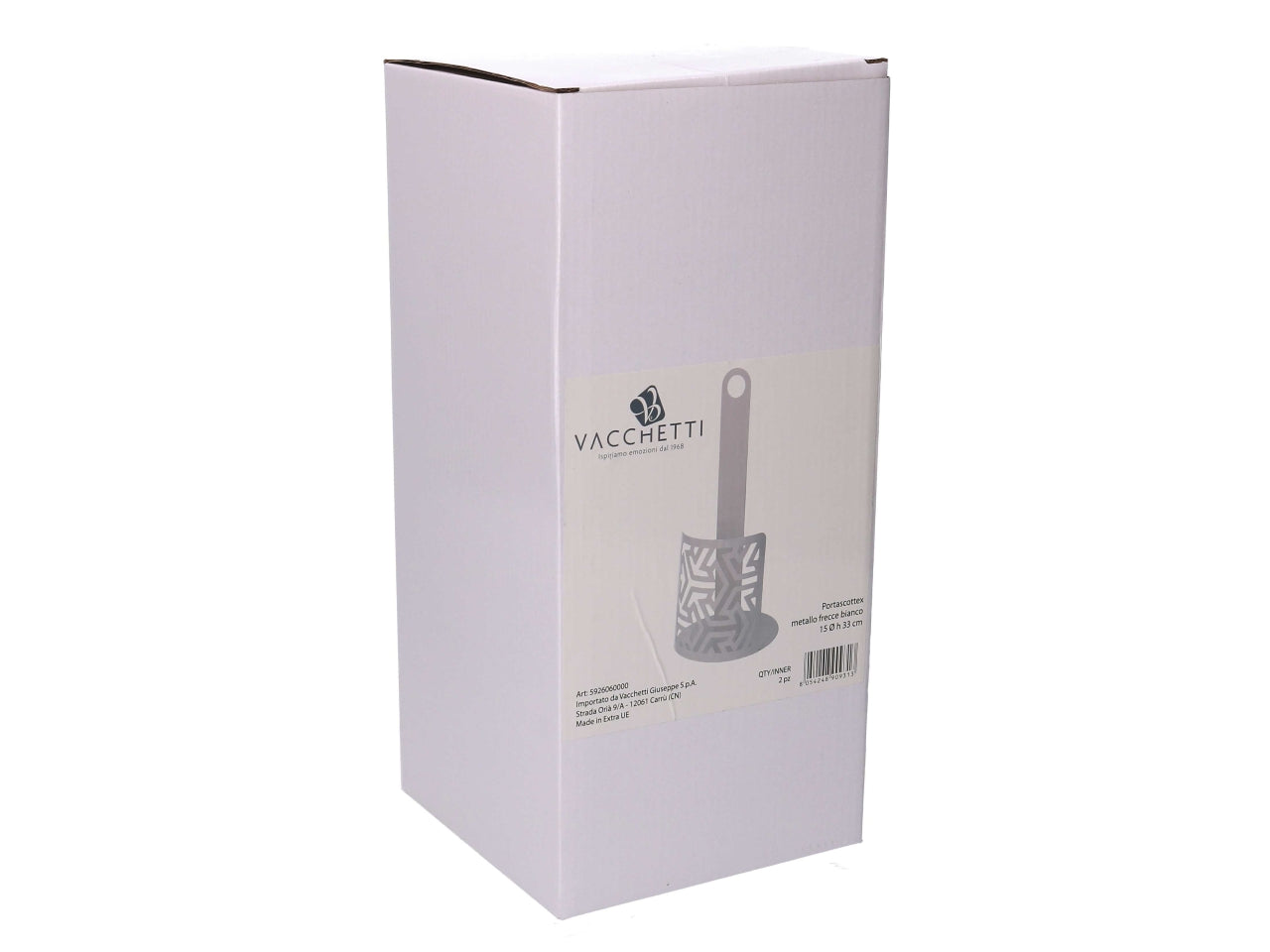 Portascottex in metallo frecce bianco tondo d.15xh.33cm