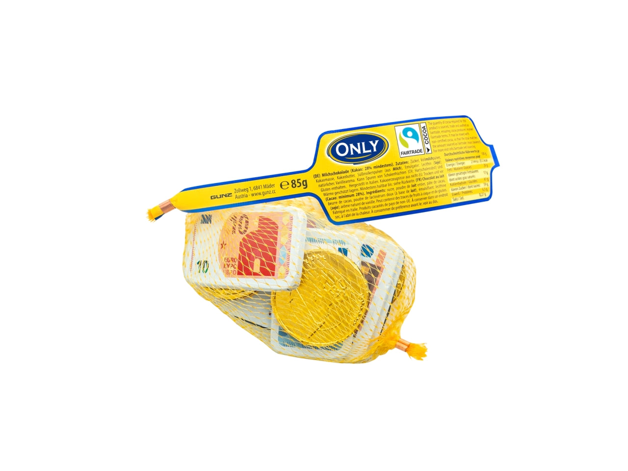 Banconote e monete d'oro di cioccolata al latte 85g