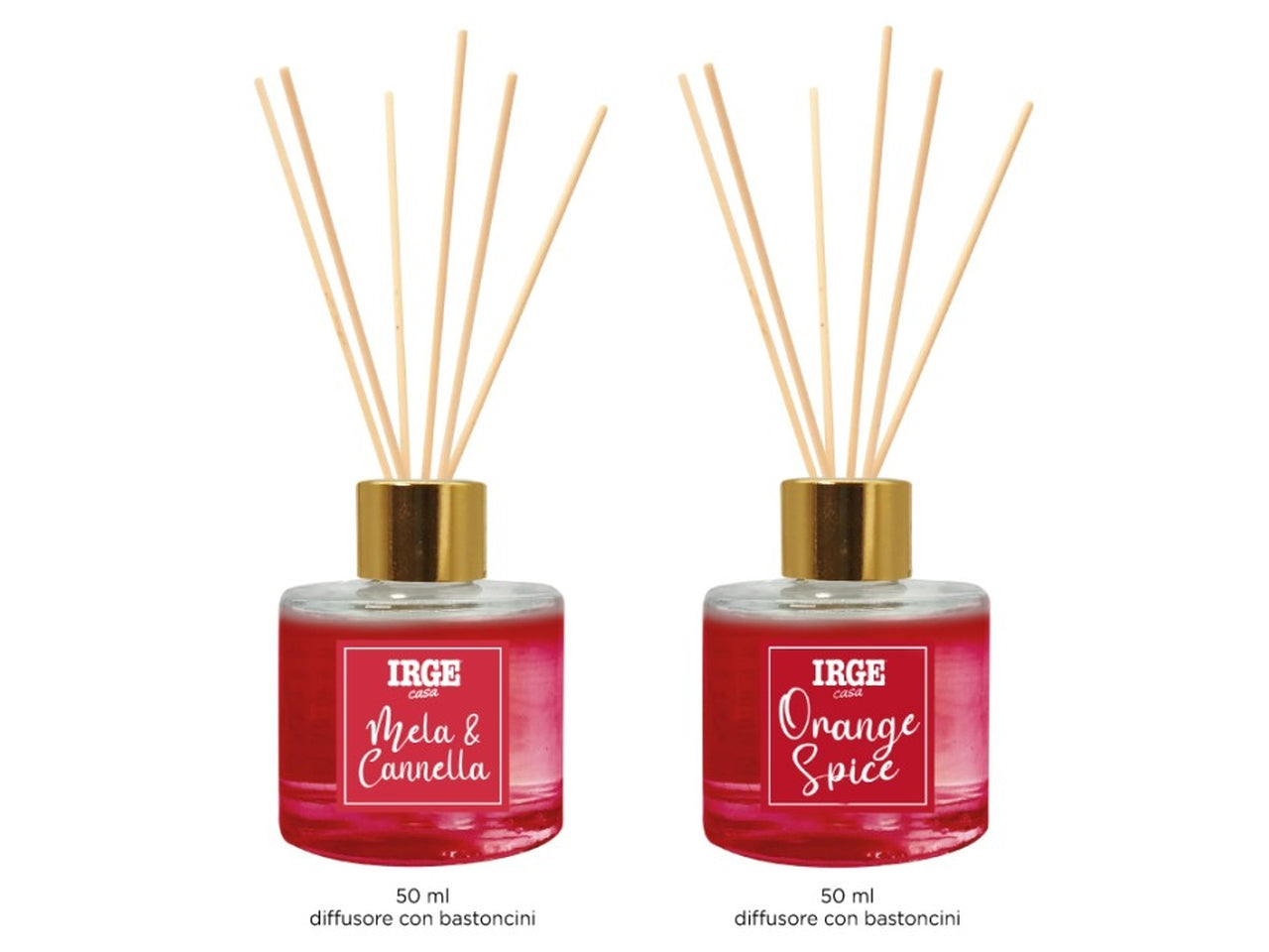 Set 2 candele da 35gr e diffusore con bacchette da 50ml orage spice/mela e cannella