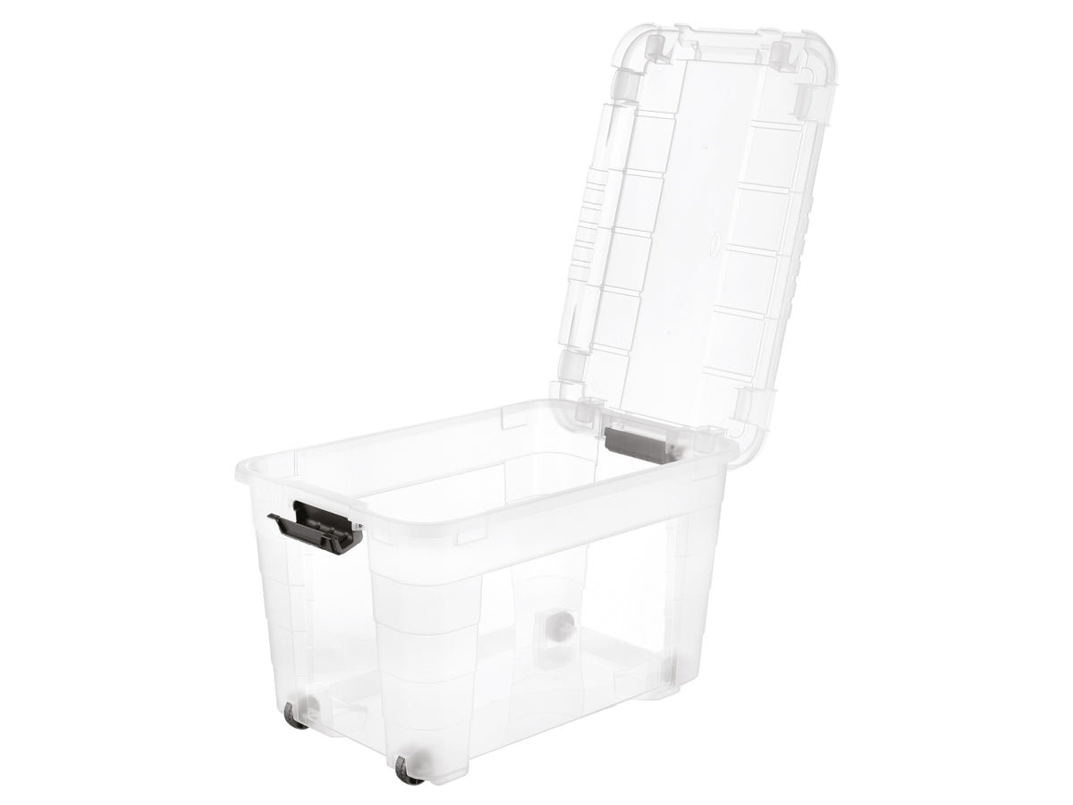 Box magic 4up 60 con coperchio e ruote colore trasparente e oceano