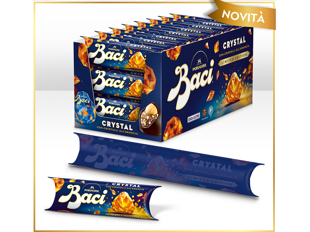 Baci le crystal tubino da 3 pezzi con cristalli all'arancia 37,5gr