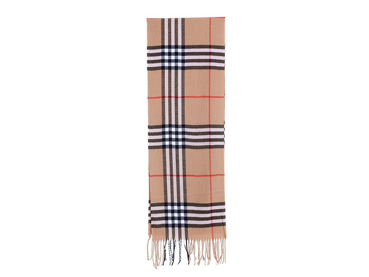 Lumberjack sciarpa 175x35cm 50% lana e 50% poliestere a quadri marrone chiaro