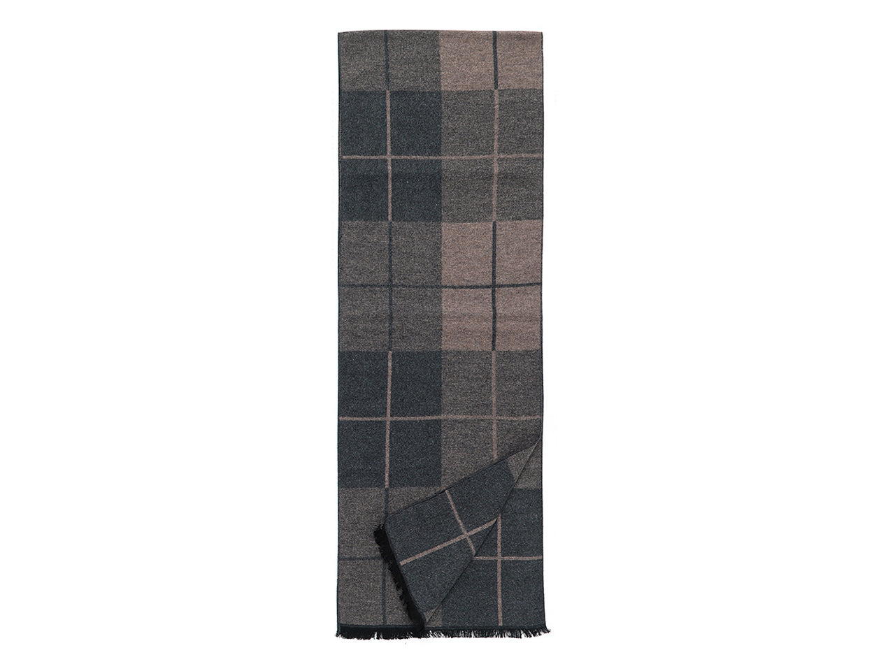Lumberjack sciarpa 180x32cm 50%lana e 50% poliestere a quadri grigio