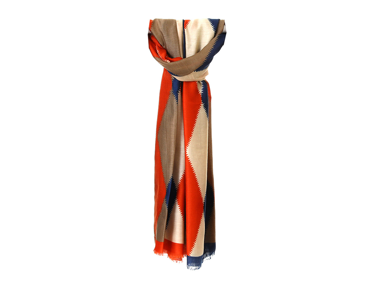 Lumberjack sciarpa 180x90cm 100% cotone/viscosa a rombi arancio