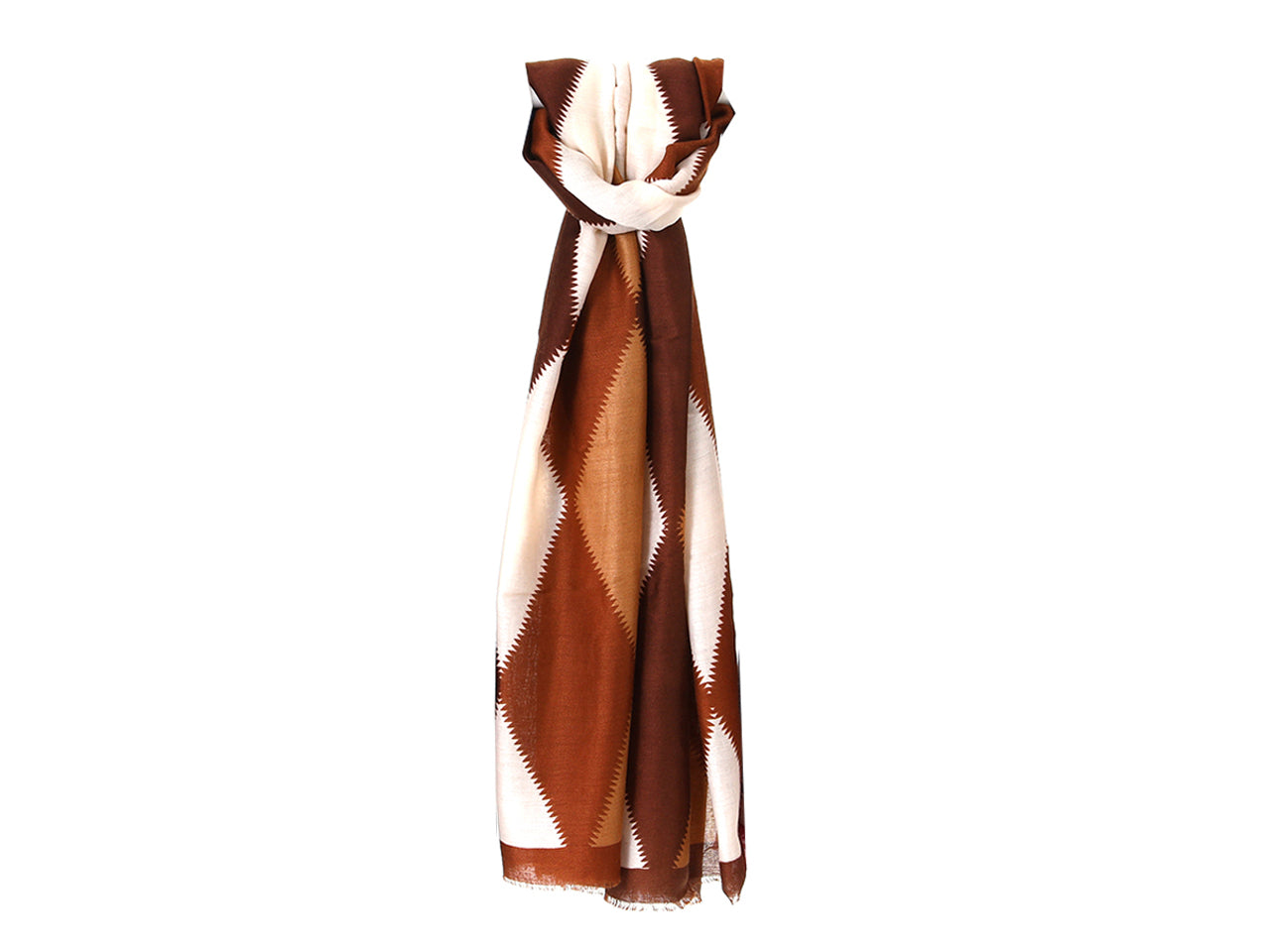 Lumberjack sciarpa 180x90cm 100% cotone/viscosa a rombi marrone